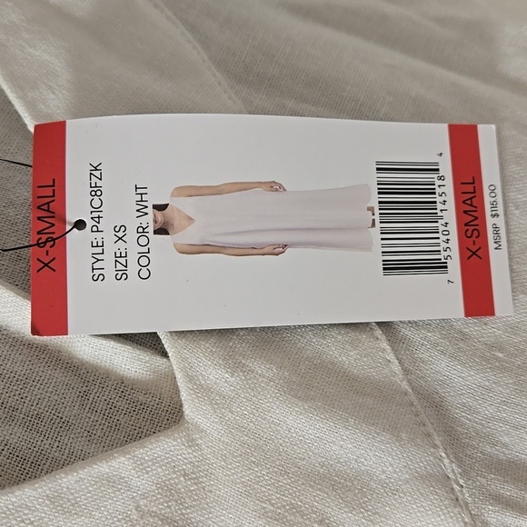 C - Nwt DKNY white linen midi length dress - Picture 5 of 5
